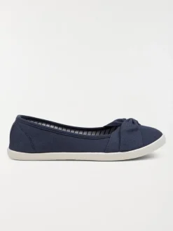 Ballerine femme toile marine (36-42)