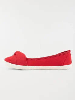 Ballerine toile rouge femme (36-42)