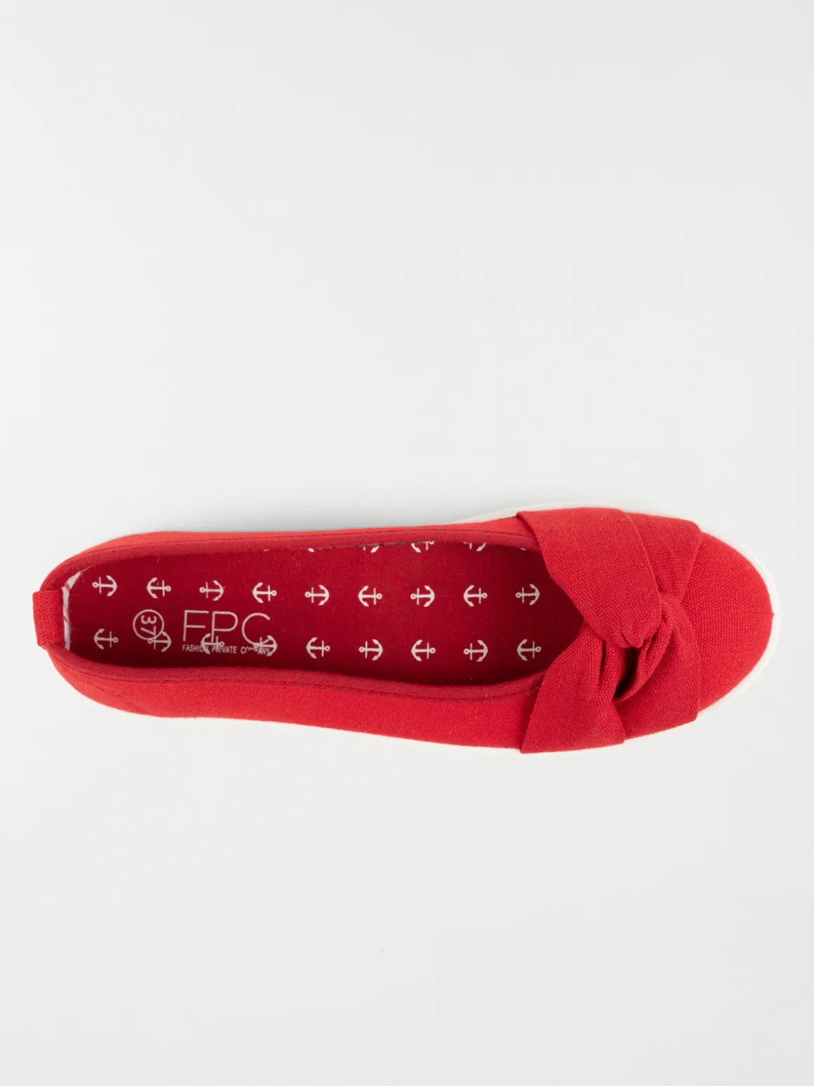 Ballerine toile rouge femme (36-42)