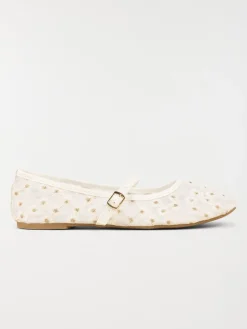 Ballerines blanches fleurs femme (37-42)
