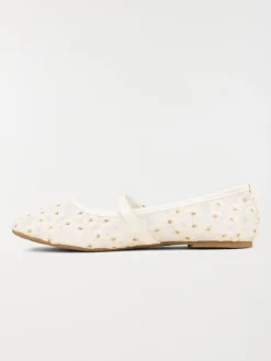 Ballerines blanches fleurs femme (37-42)