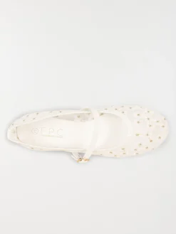 Ballerines blanches fleurs femme (37-42)