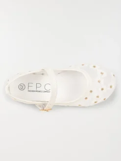 Ballerines fleurs brodées fille (24-30)