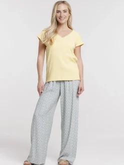 Bas de pyjama pantalon fleuri femme