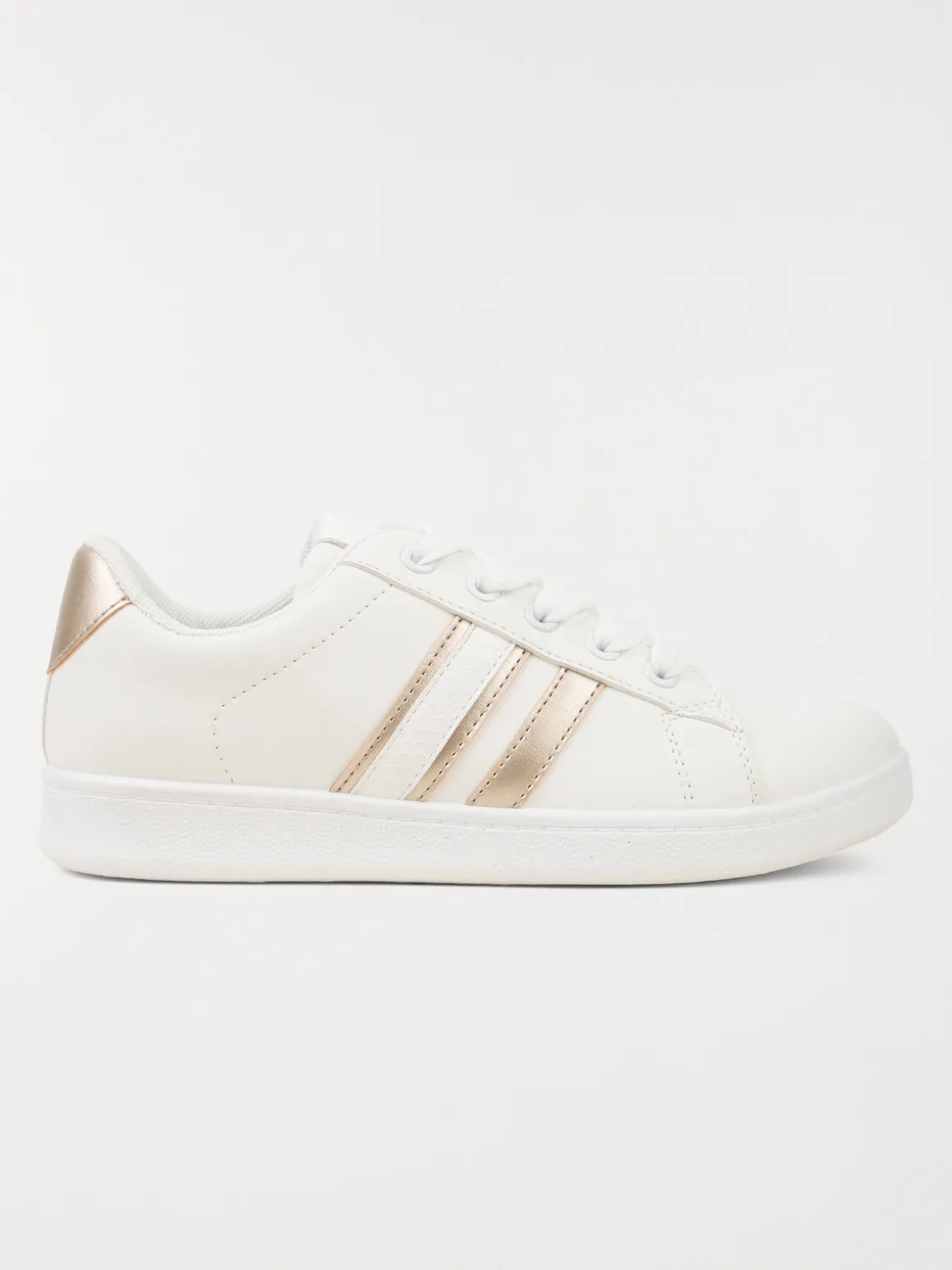 Basket blanche bande dorée femme (36-41)