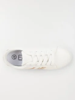 Basket blanche bande dorée femme (36-41)