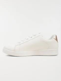 Basket blanche bande dorée femme (36-41)