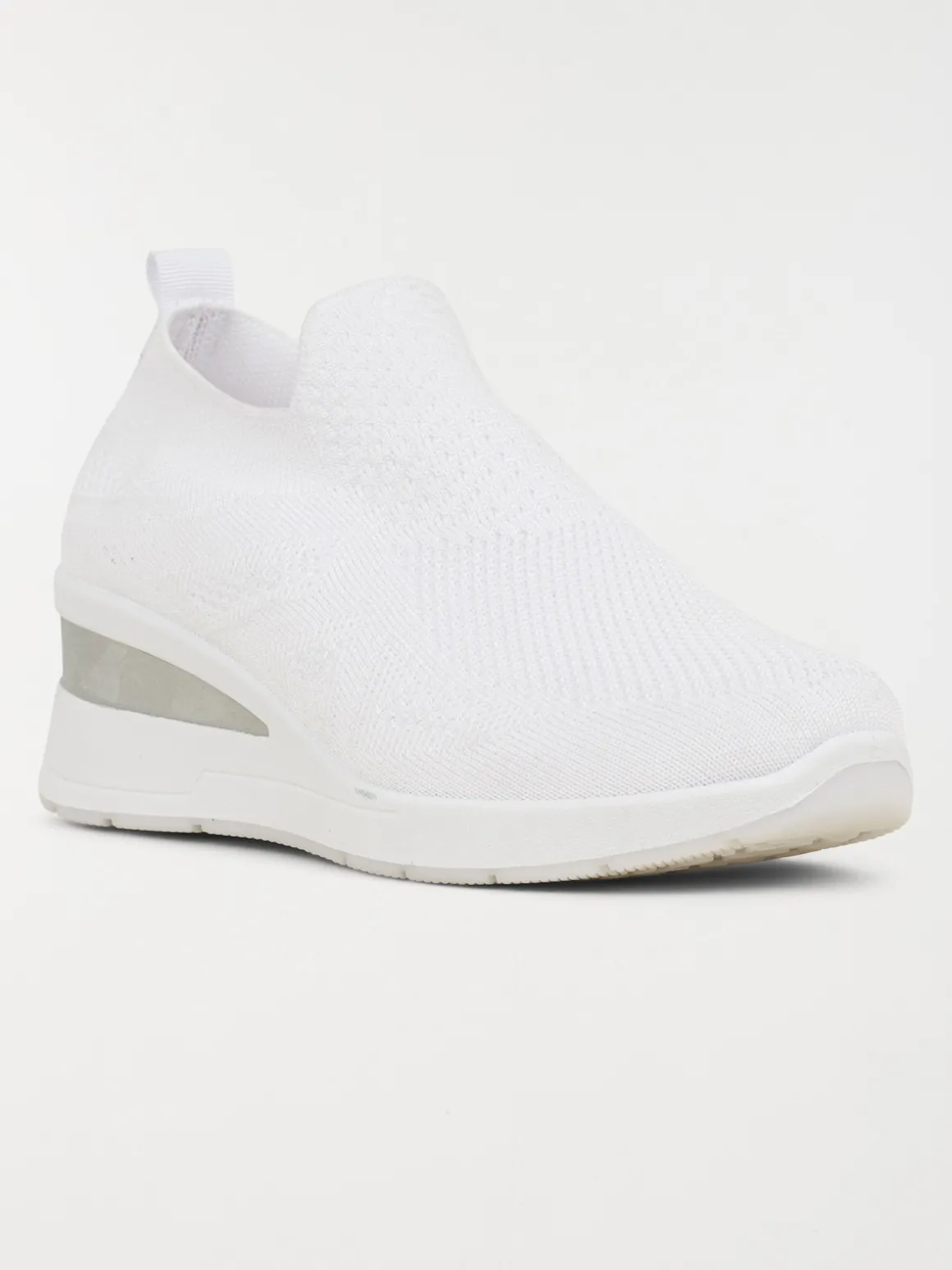 Basket blanche compensée femme (36-41)