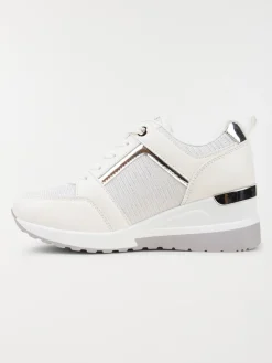 Basket blanche compensée femme (36-41)