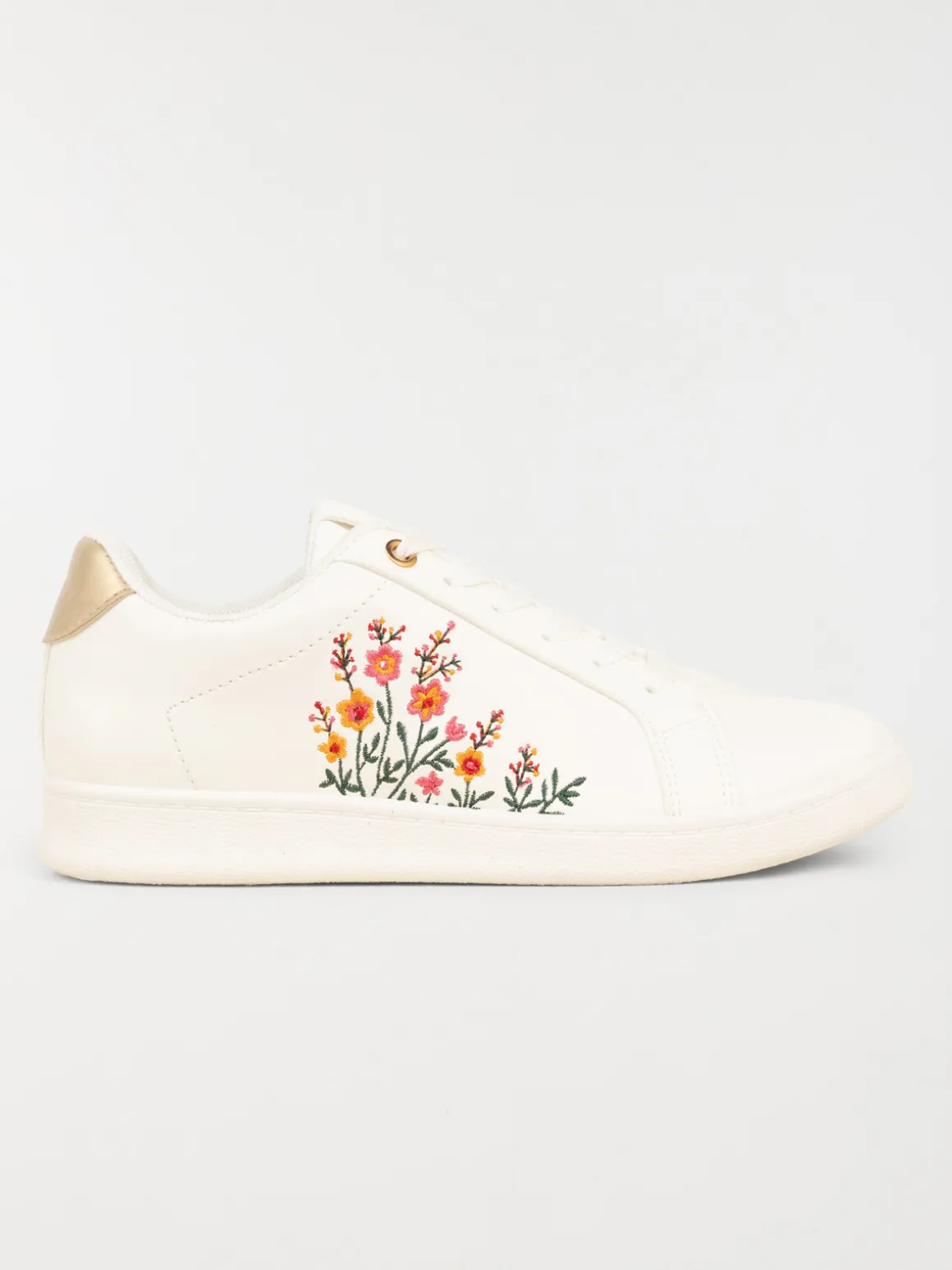 Basket blanche motif fleur femme (36-41)