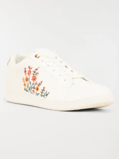Basket blanche motif fleur femme (36-41)