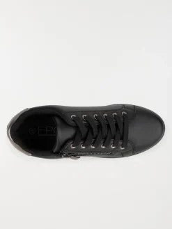 Basket noire zip et lacet femme (36-41)