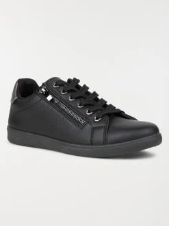 Basket noire zip et lacet femme (36-41)