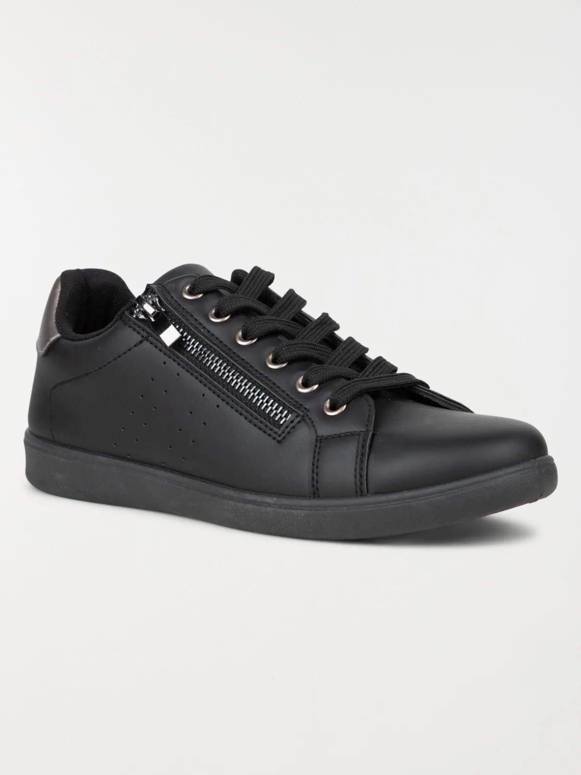 Basket noire zip et lacet femme (36-41)