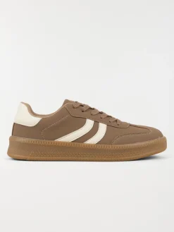 Basket taupe bande blanche femme (36-41)