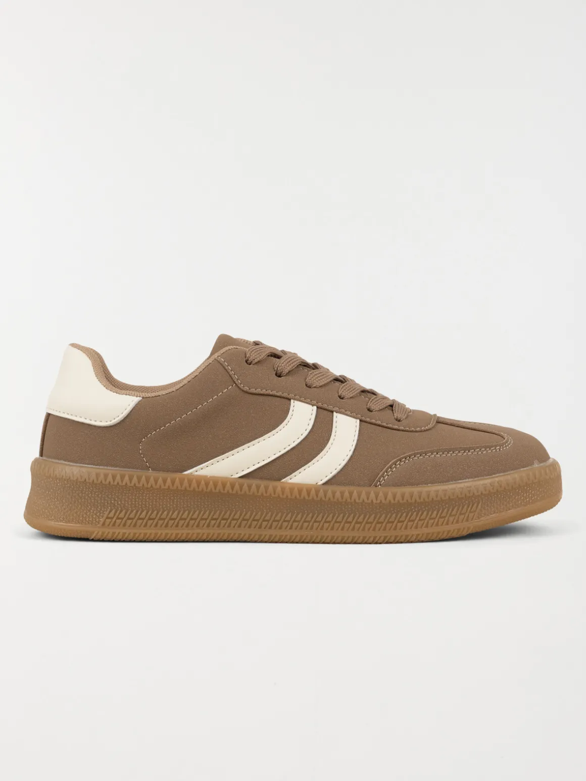 Basket taupe bande blanche femme (36-41)