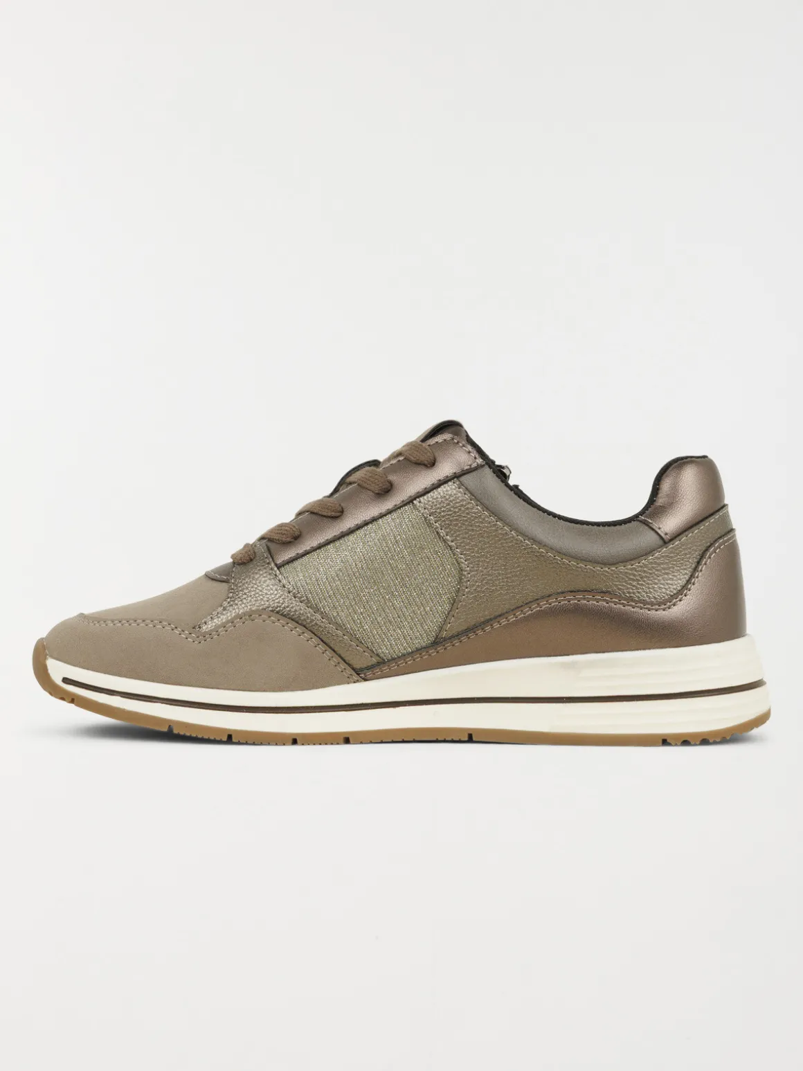 Basket taupe zip et lacet femme (36-41)