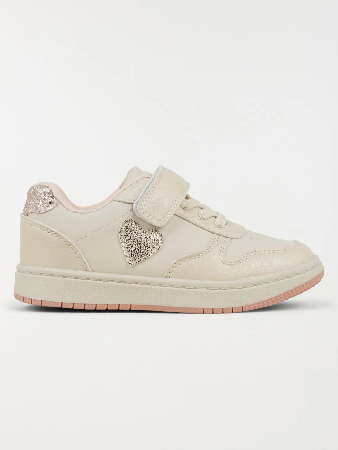 Baskets beiges coeur fille (24-30)