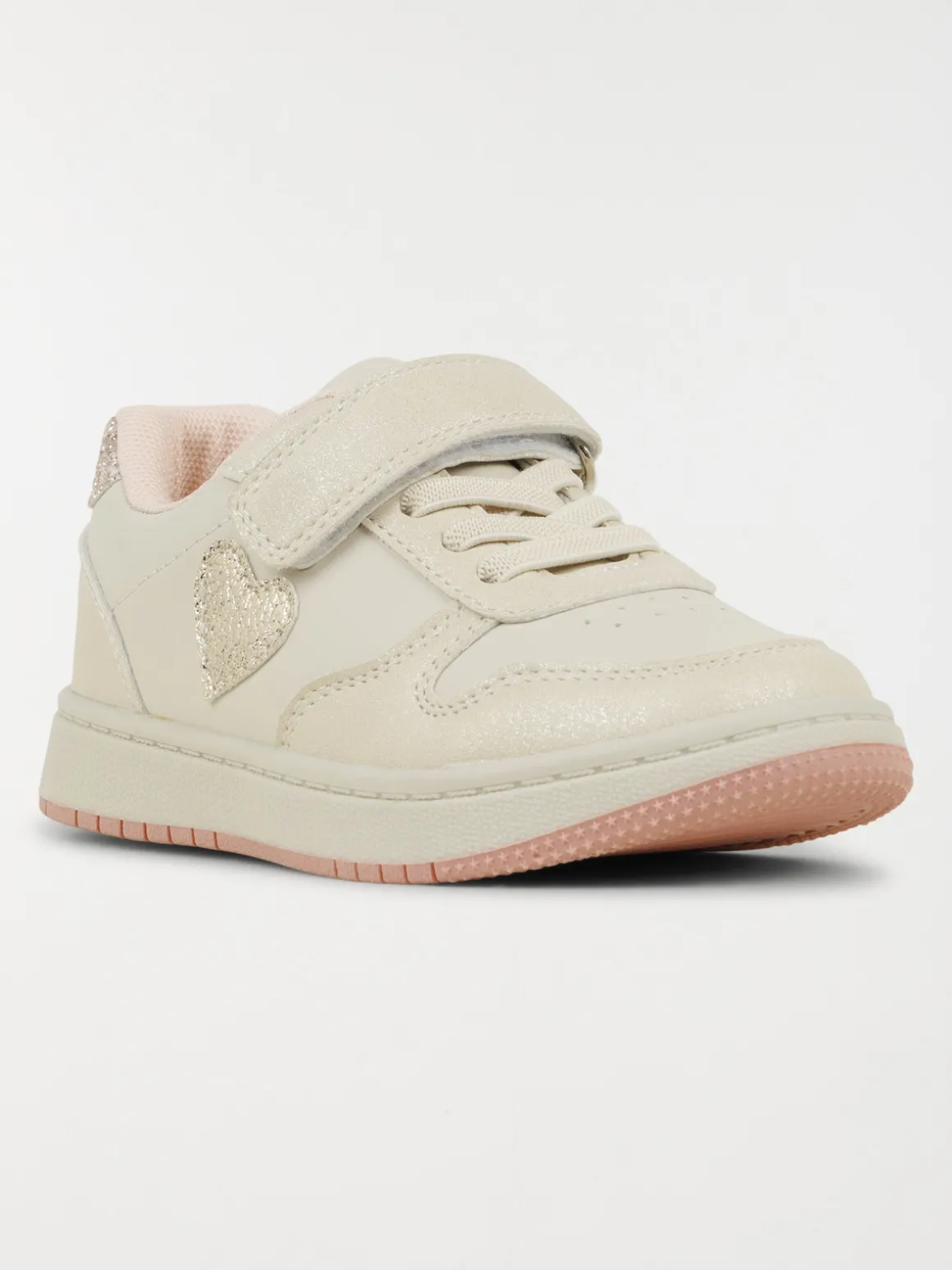 Baskets beiges coeur fille (24-30)