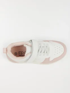Baskets blanches et roses fille (24-30)