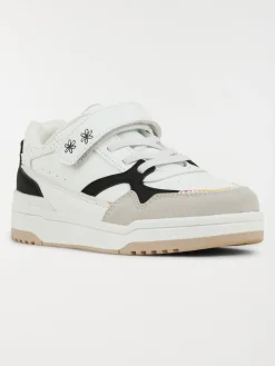 Baskets blanches fleurs fille (31-36)