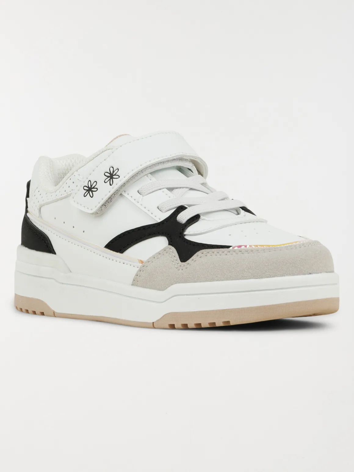 Baskets blanches fleurs fille (31-36)