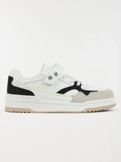 Baskets blanches fleurs fille (31-36)