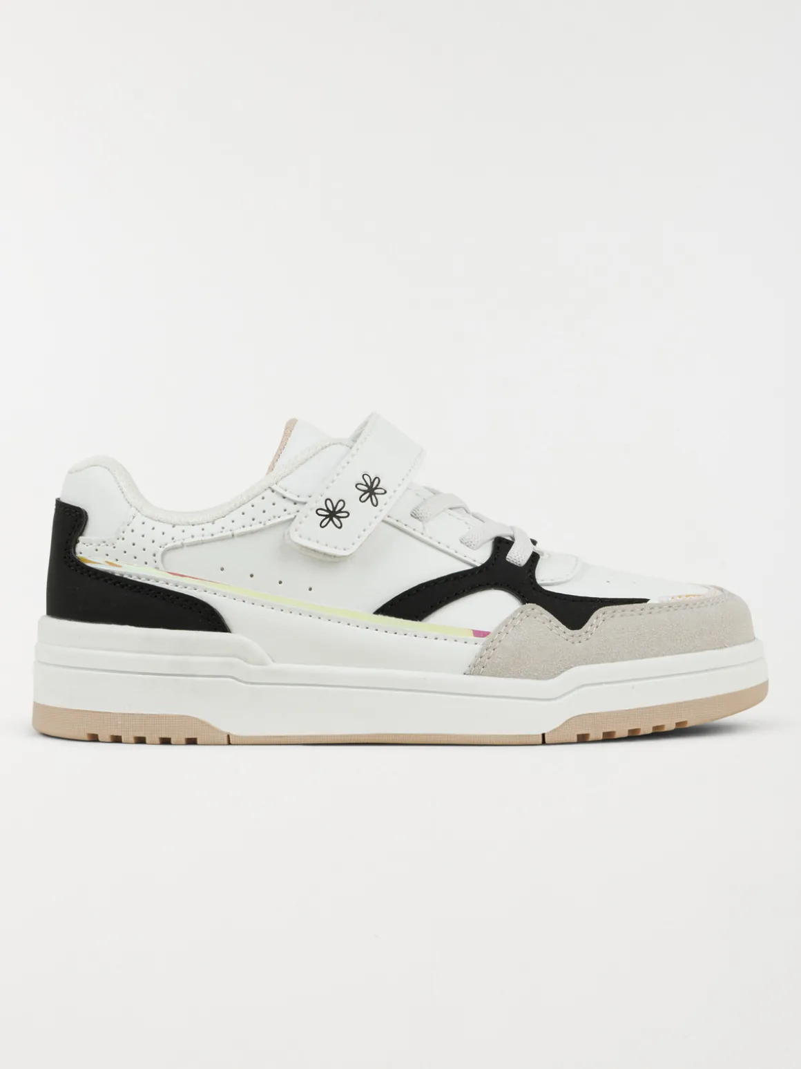 Baskets blanches fleurs fille (31-36)