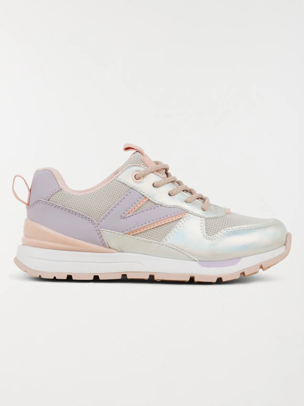 Baskets coloris argenté fille (31-36)