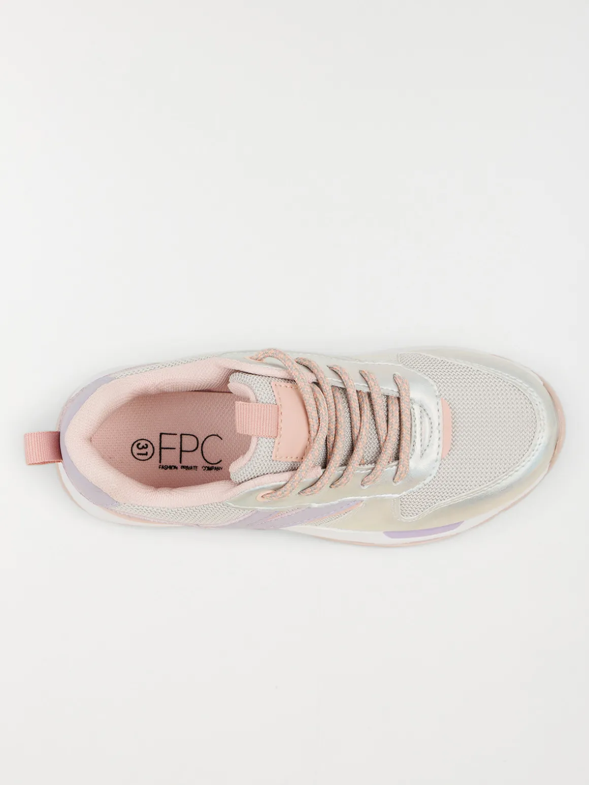 Baskets coloris argenté fille (31-36)