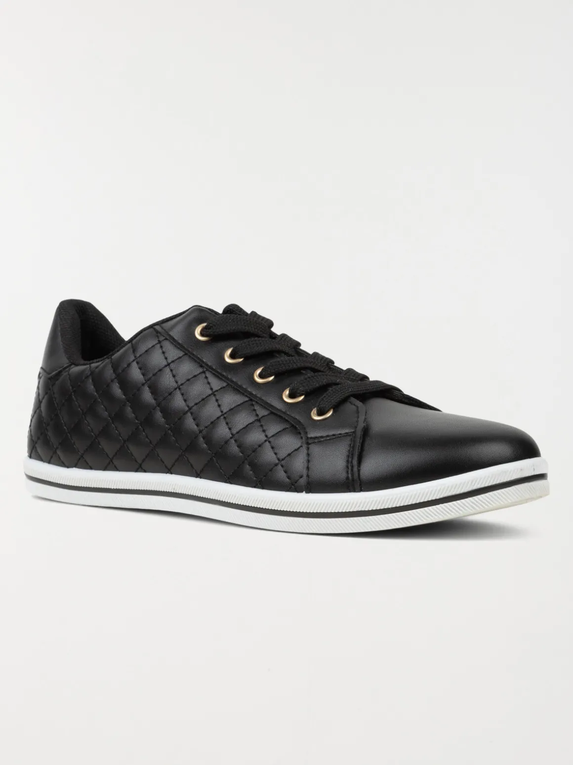 Baskets femme noires à lacet (36-41)