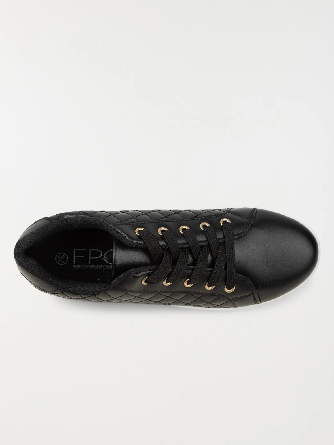 Baskets femme noires à lacet (36-41)