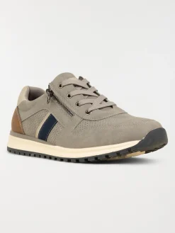 Baskets lacet et zip homme gris (40-45)
