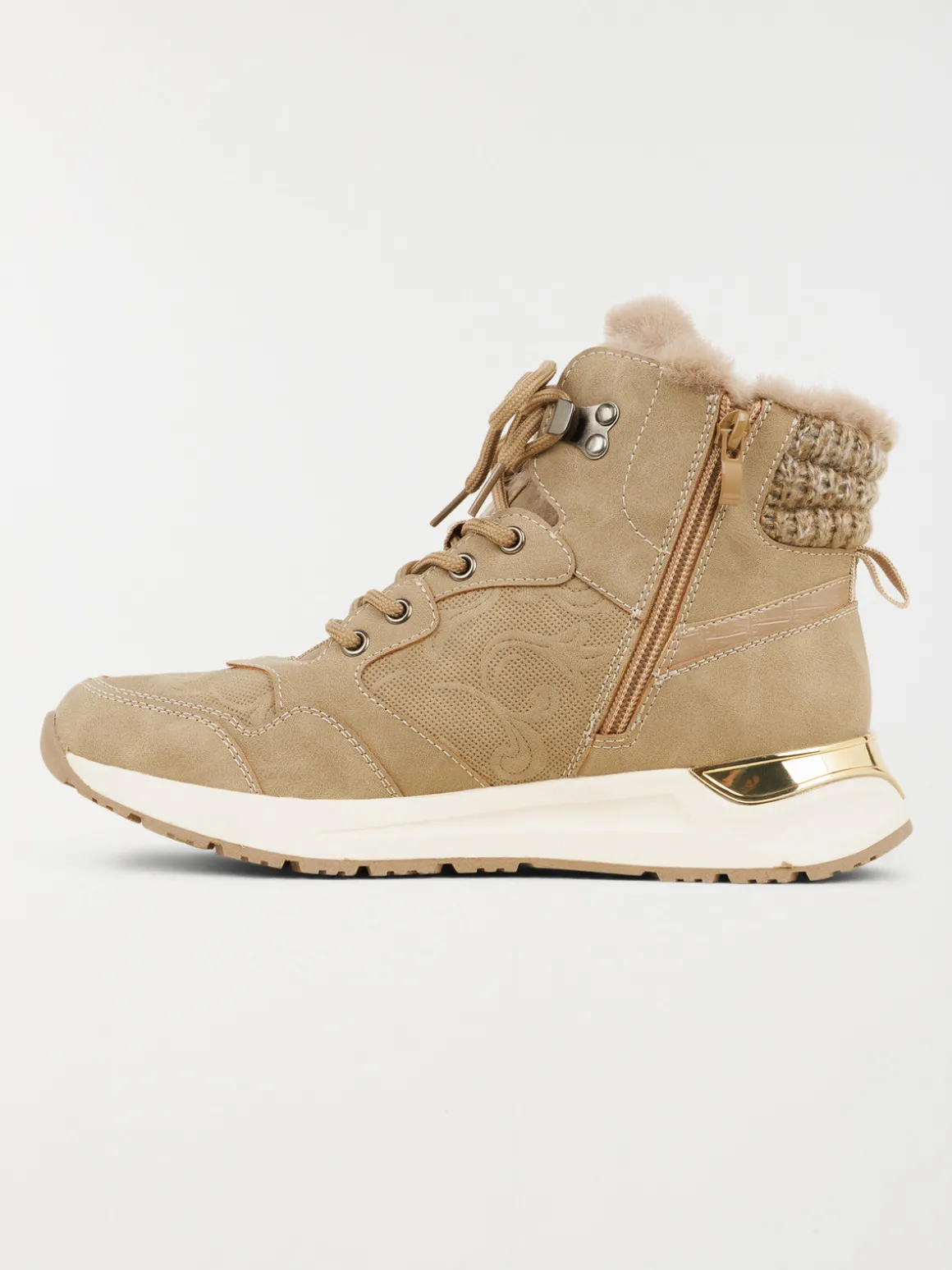 Baskets montantes femme beige (36-41)