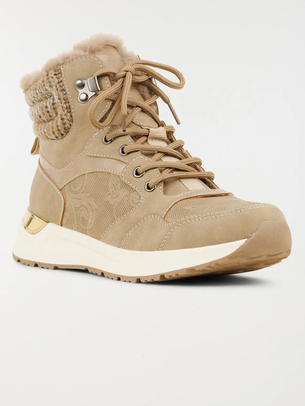 Baskets montantes femme beige (36-41)