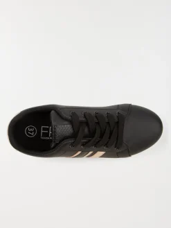 Baskets noires bande dorée femme (36-41)