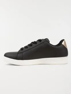 Baskets noires bande dorée femme (36-41)