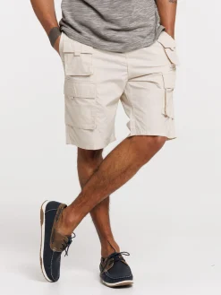 Bermuda beige clair multi-poches homme