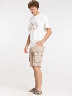 Bermuda cargo coloris sable homme