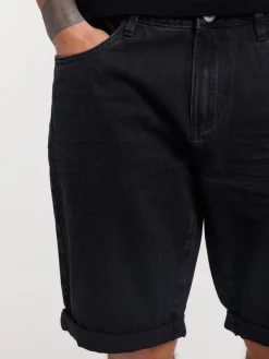Bermuda en jean noir lavé homme