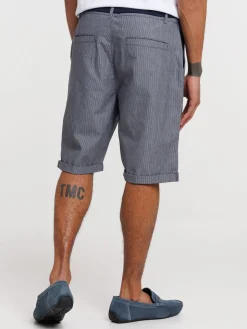 Bermuda rayé avec ceinture homme