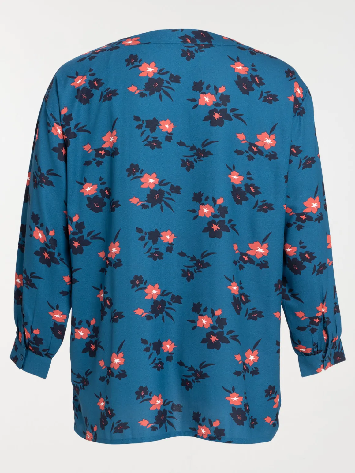 Blouse bleu paon grande taille femme
