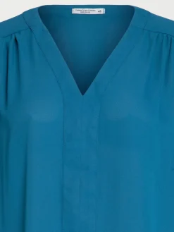 Blouse bleu paon grande taille femme
