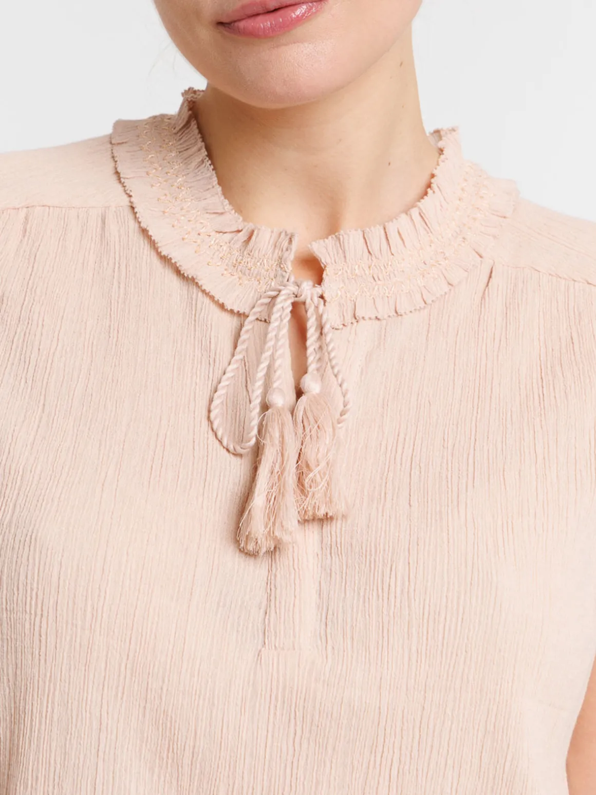 Blouse col smocké femme