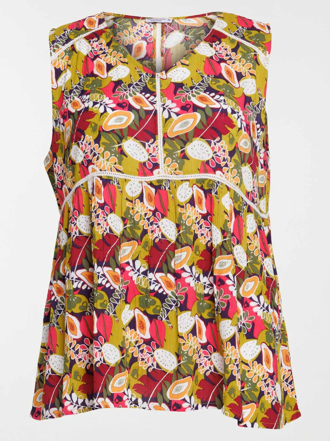 Blouse col V fleuri grande taille femme