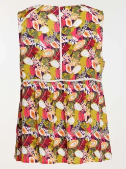 Blouse col V fleuri grande taille femme