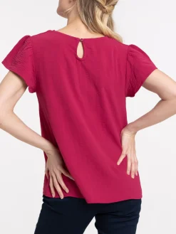 Blouse col V sangria femme