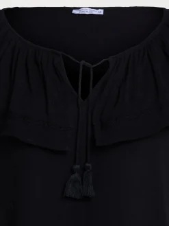 Blouse col volanté grande taille femme