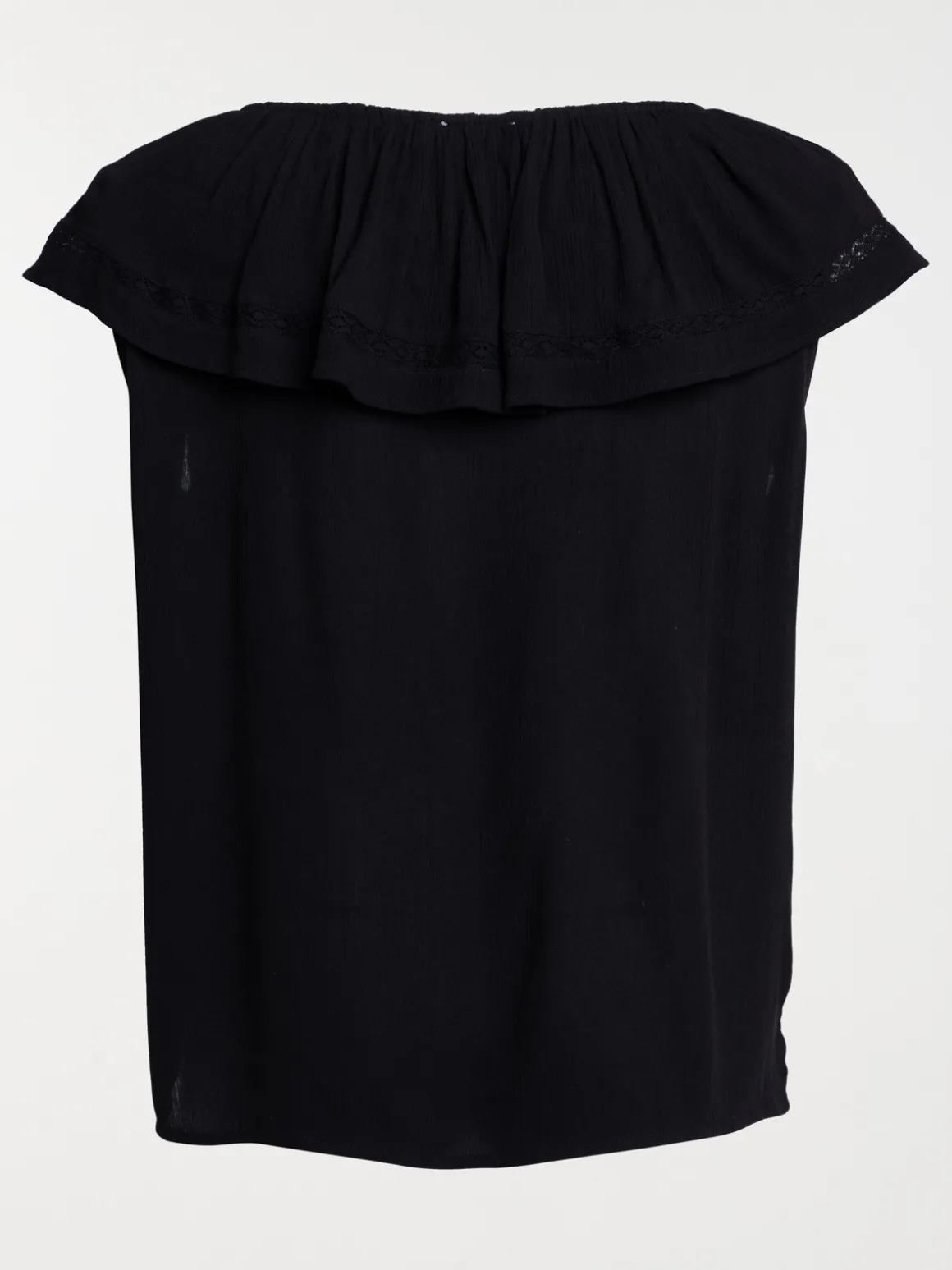Blouse col volanté grande taille femme
