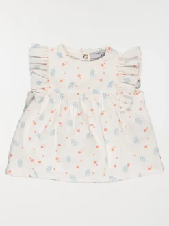 Blouse écru imprimée fille (3-24M)